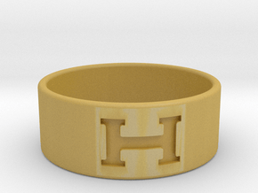 H ring  in Tan Fine Detail Plastic