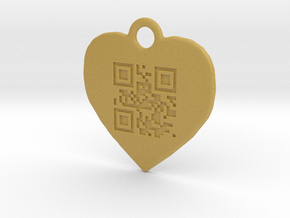 DRAW QR pendant - LOVE YOU in Tan Fine Detail Plastic