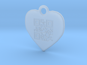 DRAW QR pendant - LOVE YOU in Clear Ultra Fine Detail Plastic