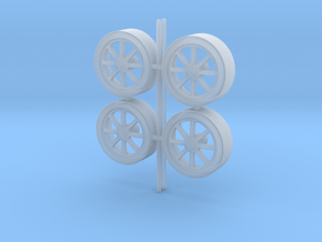 Wheels 8-spoke in Clear Ultra Fine Detail Plastic