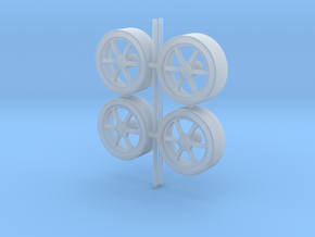 Wheels 6-spoke in Clear Ultra Fine Detail Plastic