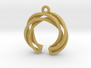 Twisted ring pendant with multiple branchs in Tan Fine Detail Plastic