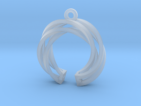 Twisted ring pendant with multiple branchs in Clear Ultra Fine Detail Plastic