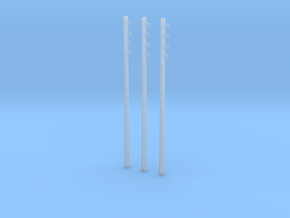 1/ 43 poteau électrique / electric pole (x3) in Clear Ultra Fine Detail Plastic