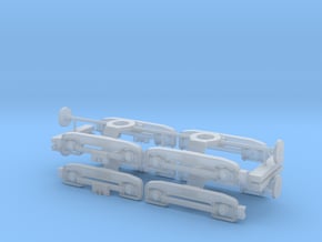 4x-F/D-Bogie-2mm adjustment Ho Scale in Clear Ultra Fine Detail Plastic