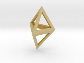 Double Tetrahedron pendant in Tan Fine Detail Plastic