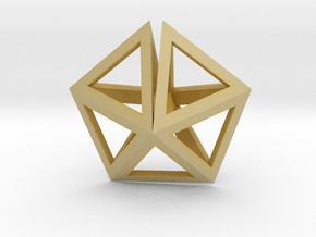 UFO Tetrahedrons pendant in Tan Fine Detail Plastic