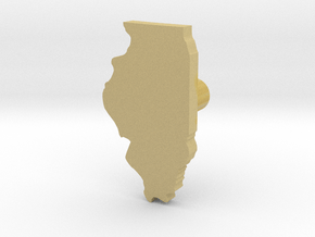 Hole Plug 0006 - Illinois in Tan Fine Detail Plastic