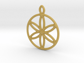 Flower of Life with Built-in Loop (v1) in Tan Fine Detail Plastic