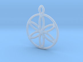 Flower of Life with Built-in Loop (v1) in Clear Ultra Fine Detail Plastic