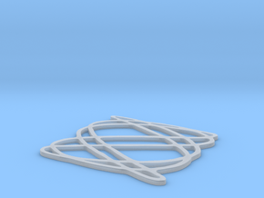 Lissajous coaster 3:5 pi/4 in Clear Ultra Fine Detail Plastic