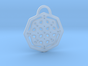 Fancy octagon. Pendant in Clear Ultra Fine Detail Plastic