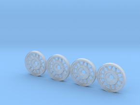 4 tapacubos snowflake 18.1mm diametro in Clear Ultra Fine Detail Plastic