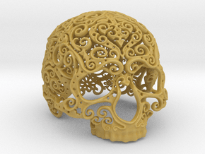 Intricate Filigree Skull 10cm in Tan Fine Detail Plastic