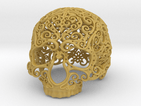 Intricate Filigree Skull 5cm in Tan Fine Detail Plastic
