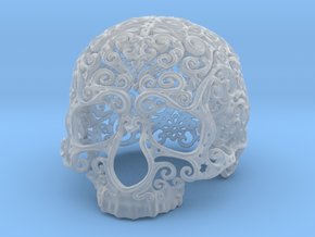 Intricate Filigree Skull 5cm in Clear Ultra Fine Detail Plastic