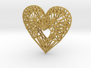 Geometric Heart Pendant in Tan Fine Detail Plastic