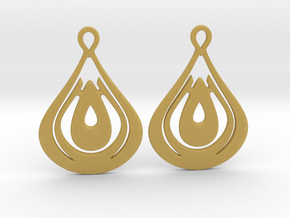Drops Earrings in Tan Fine Detail Plastic