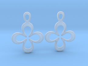 Four-leaf clover. Earrings in Clear Ultra Fine Detail Plastic