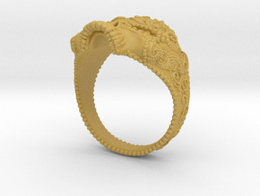 Filigree Skull Ring in Tan Fine Detail Plastic