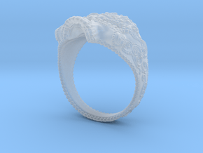 Filigree Skull Ring in Clear Ultra Fine Detail Plastic