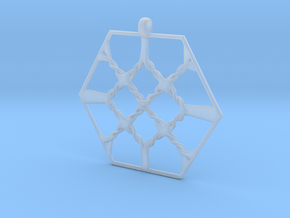 HexKn Pendant in Clear Ultra Fine Detail Plastic