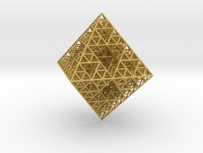 Wire Sierpinski Octahedron in Tan Fine Detail Plastic