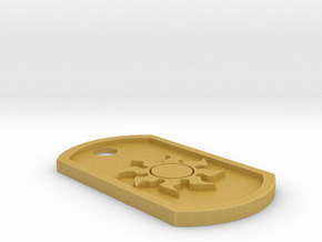 Magic: The Gathering White Mana Themed Dog Tag in Tan Fine Detail Plastic