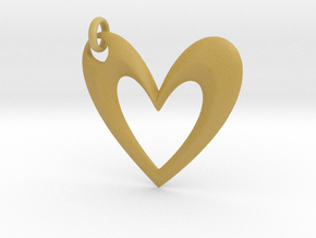 Simple Heart V in Tan Fine Detail Plastic