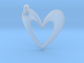 Simple Heart V in Clear Ultra Fine Detail Plastic
