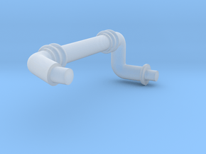 Small Pipe with lefthand bends in Clear Ultra Fine Detail Plastic