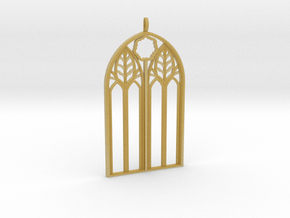 Neo-Gothic Arch Pendant in Tan Fine Detail Plastic