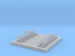 1/18 Chess Board and Pieces (Game Start) in Clear Ultra Fine Detail Plastic