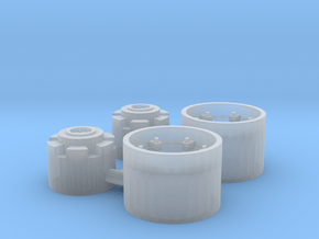 MF cast front (separate hub/rim) in Clear Ultra Fine Detail Plastic