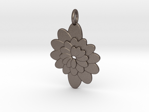 Spiral Flower 1 in Polished Bronzed Silver Steel