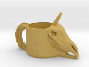 Unicorn Skull Cup in Tan Fine Detail Plastic