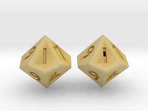 Weighted and Standard D10 Dice Set in Tan Fine Detail Plastic