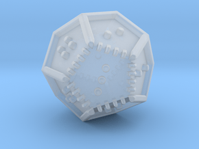 Braille Twenty-sided Die d12 in Clear Ultra Fine Detail Plastic