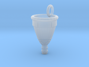 Menstrual Cup Pendant medium in Clear Ultra Fine Detail Plastic