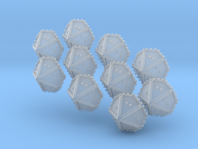 Set of 10 Braille Ten-sided Dice in Clear Ultra Fine Detail Plastic
