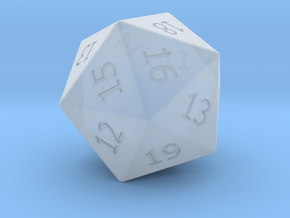 Lucky D20 in Clear Ultra Fine Detail Plastic