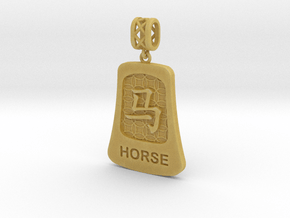 Chinese 12 animals pendant with bail - the horse in Tan Fine Detail Plastic