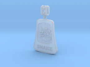 Chinese 12 animals pendant with bail - the snake in Clear Ultra Fine Detail Plastic