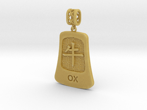Chinese 12 animals pendant with bail - the ox in Tan Fine Detail Plastic