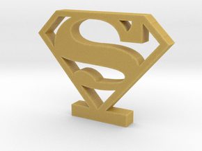 Superman Logo (Classic) in Tan Fine Detail Plastic