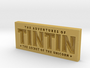 Tintin Logo in Tan Fine Detail Plastic