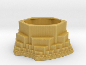 Fractal Hexagonal Tealight Holder in Tan Fine Detail Plastic