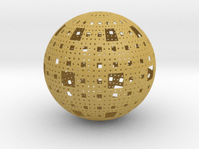 Menger Sphere in Tan Fine Detail Plastic