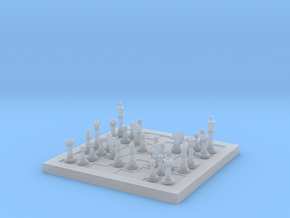 1/18 Scale Chess Board Mid-game (v01) in Clear Ultra Fine Detail Plastic
