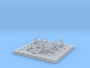 1/18 Scale Chess Board Mid-game (v03) in Clear Ultra Fine Detail Plastic
